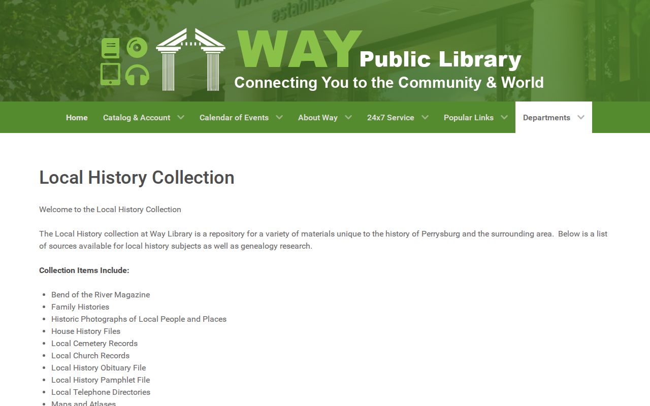 Perrysburg city directory research at Way Public Library Local History Collection