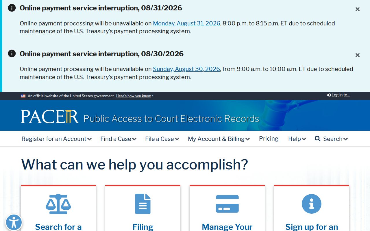 Perrysburg resident lookup PACER federal court search