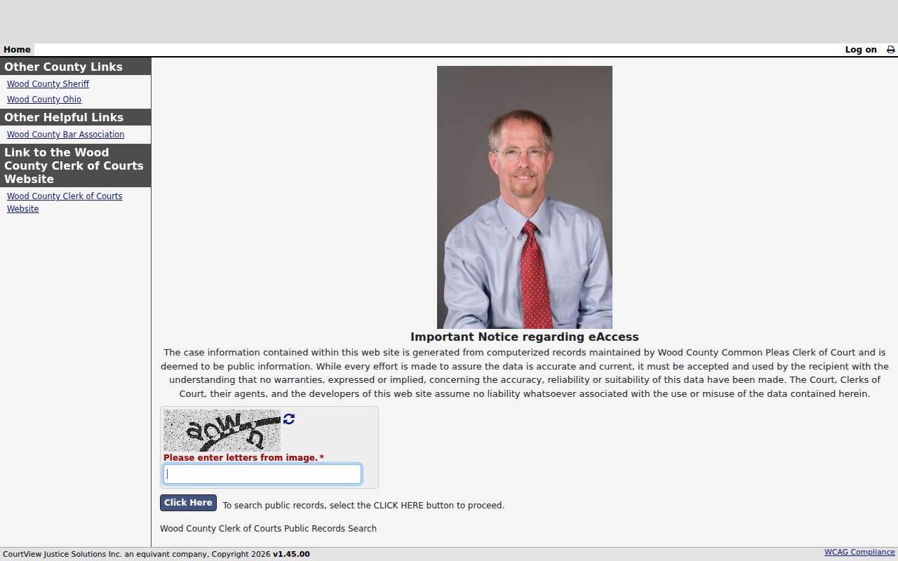 Perrysburg resident lookup Wood County CourtView search screen