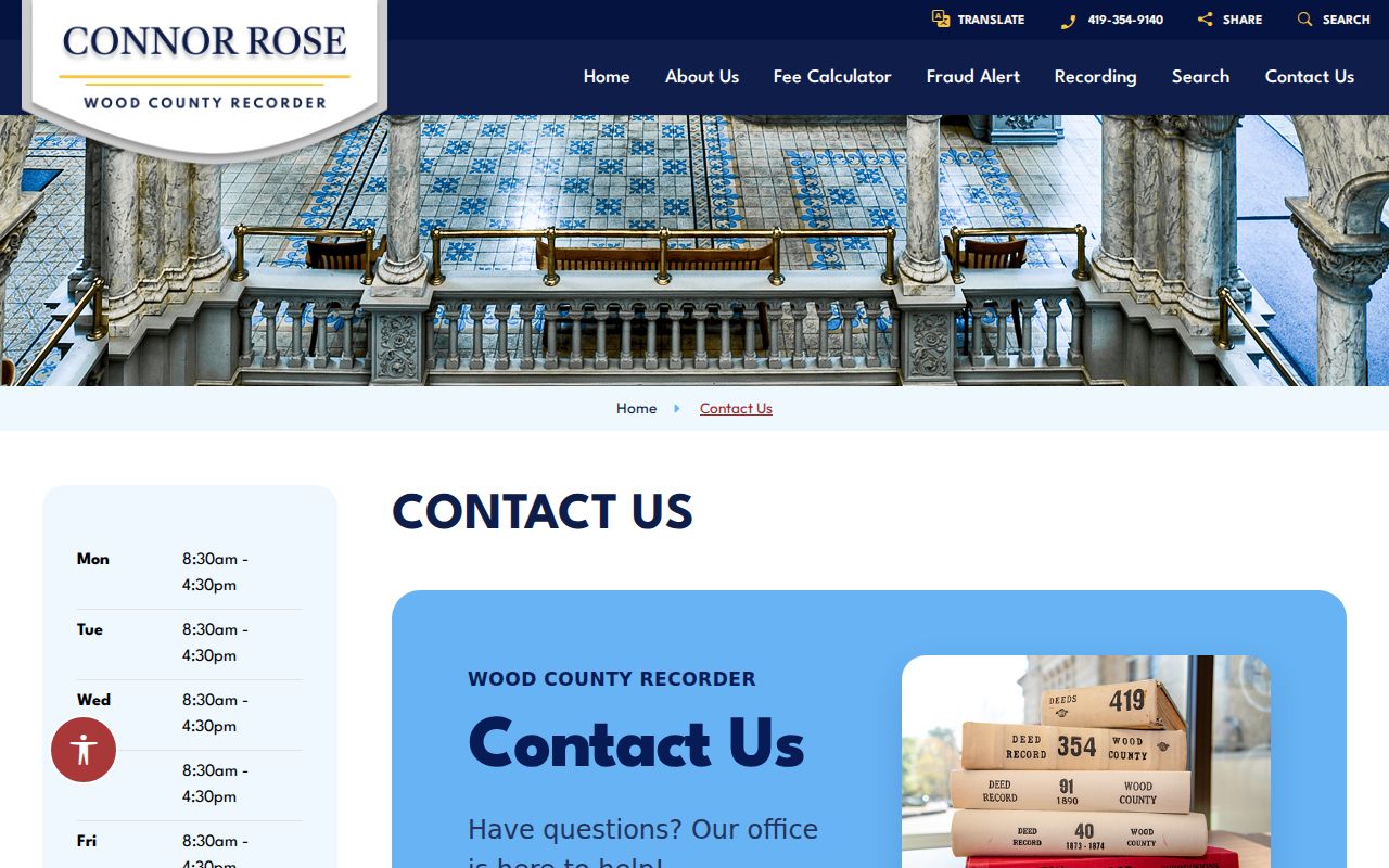 Perrysburg street directory Wood County Recorder copy request