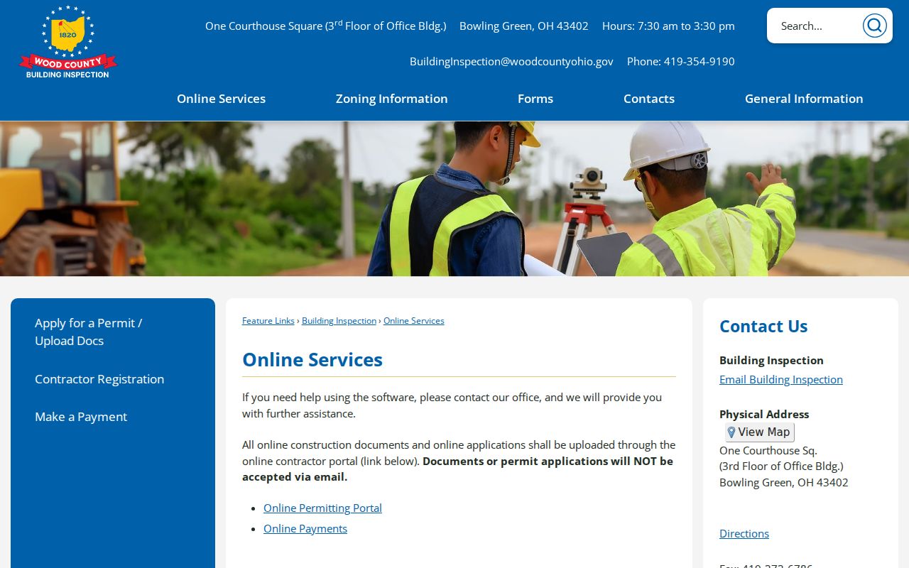 Perrysburg street directory Wood County Building Inspection services