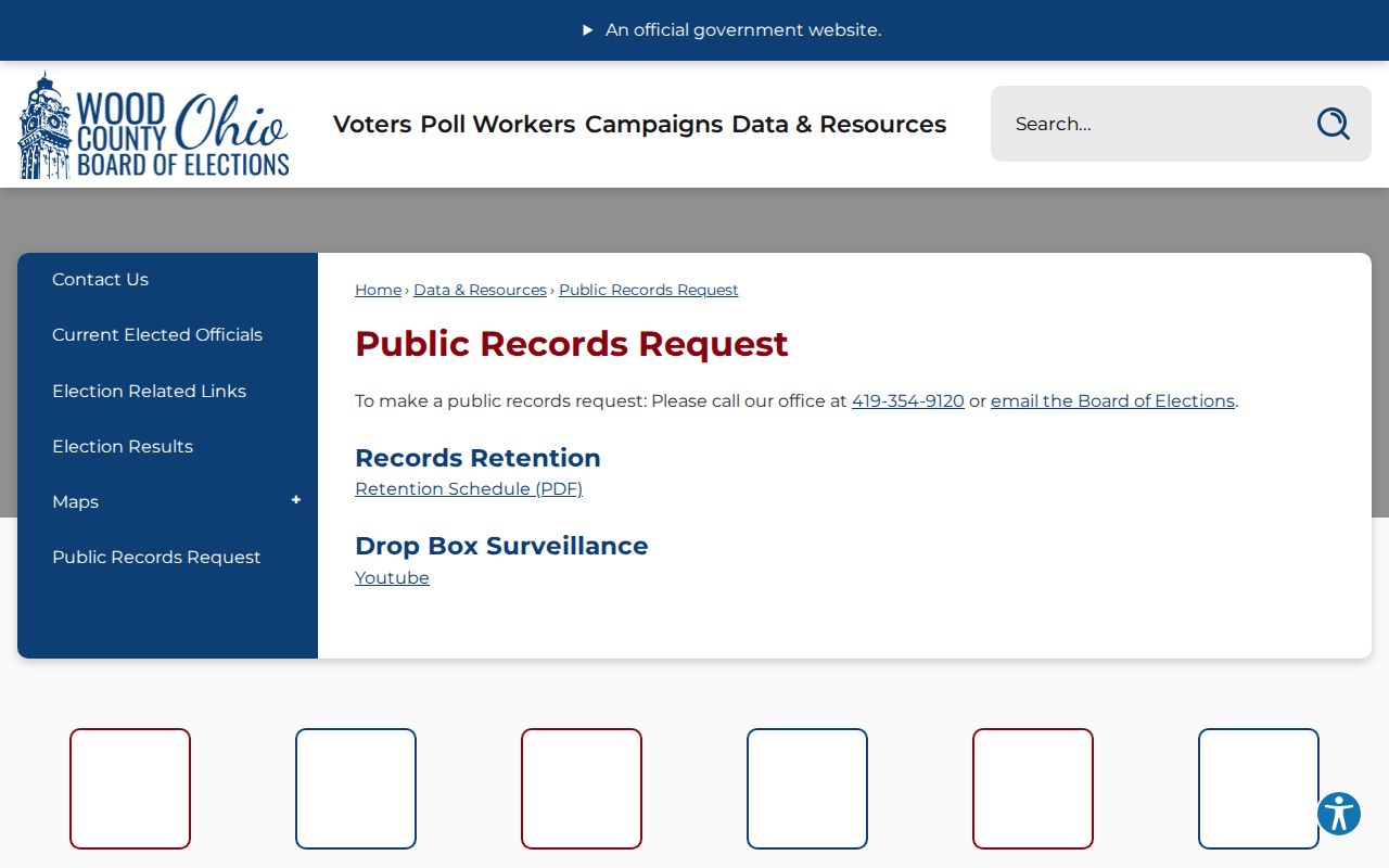 Perrysburg ZIP code directory Wood County election public records request